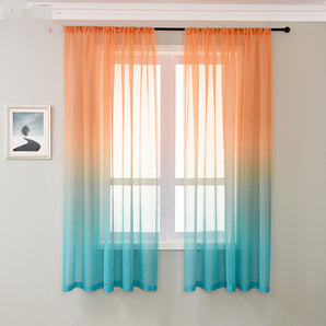 Blue Purple Gradient Sheer Curtains