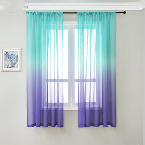 Blue Purple Gradient Sheer Curtains