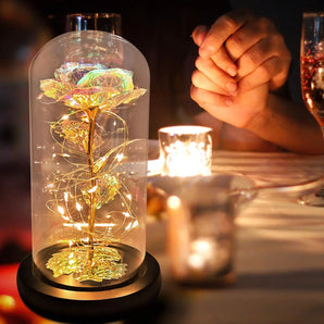 LED Eternal Rose in Glass Dome - Beauty and the Beast Style Gift