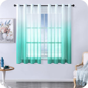 Morden Gradient Tulle Short Curtains